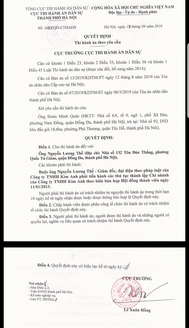 vu tranh chap tai cong ty tnhh kim anh toa tuyen xu sang to su viec