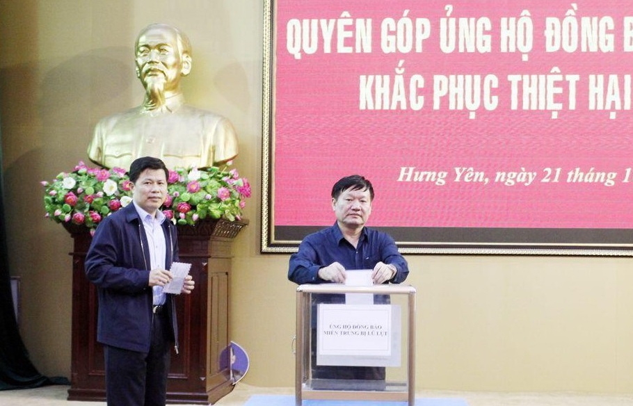 Chủ tịch tỉnh Hưng Yên phát động ủng hộ miền Trung khắc phục bão lũ