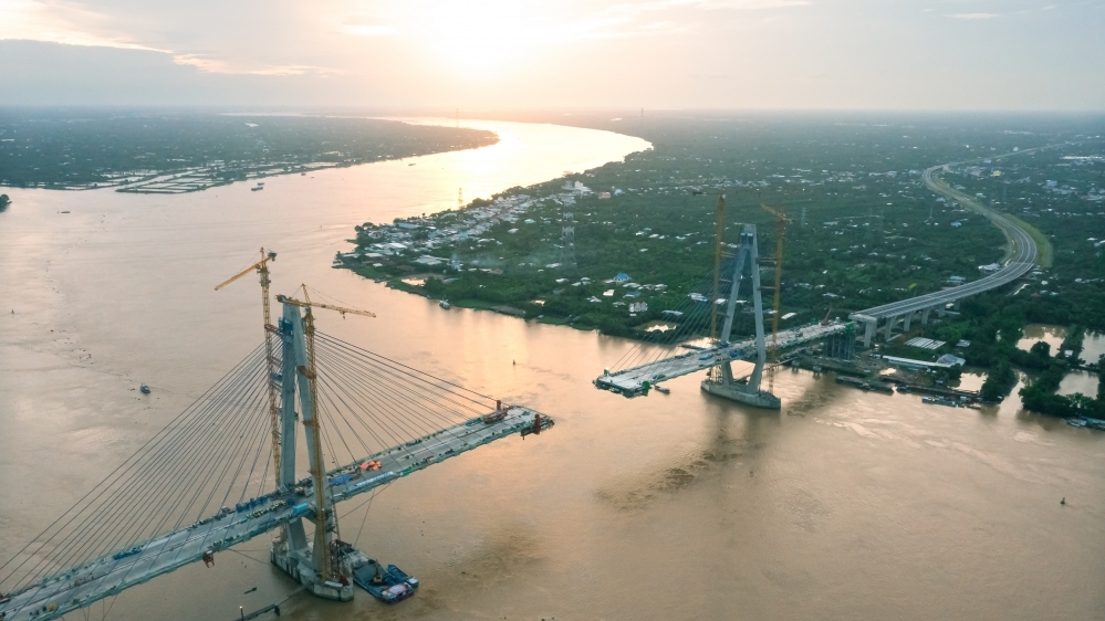 Cầu Mỹ Thuận 2 nối tỉnh Tiền Giang - Vĩnh Long sẵn sàng hợp long