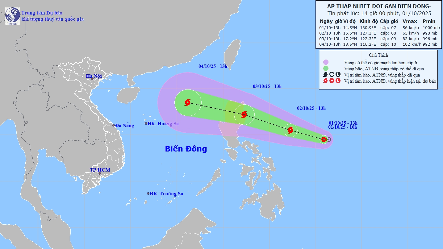 chu dong ung pho ap thap nhiet doi gan bien dong huong vao viet nam