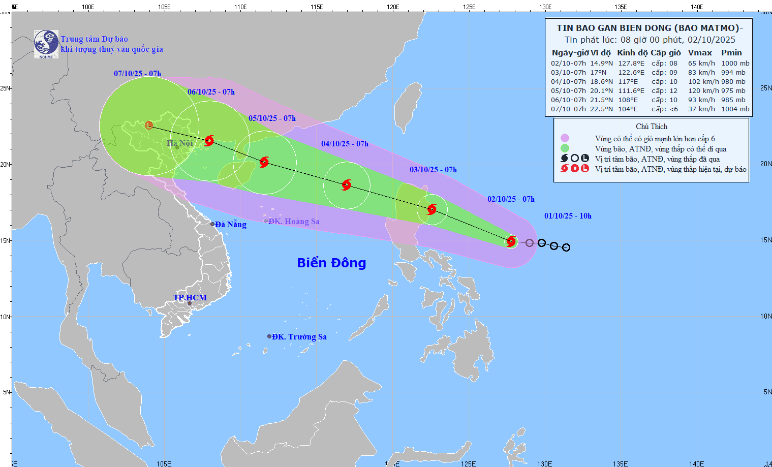 Bão Matmo đã hình thành, dự báo mạnh cấp 12 giật cấp 15, sắp vào biển Đông