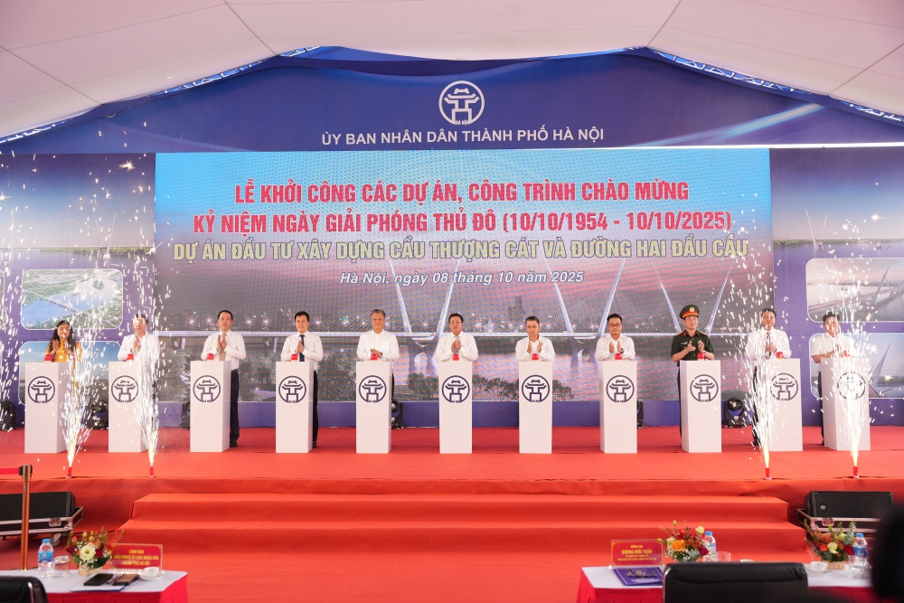 Hà Nội khởi công cây cầu thứ 6 bắc qua sông Hồng Hà Nội khởi công cây cầu thứ 6 bắc qua sông Hồng