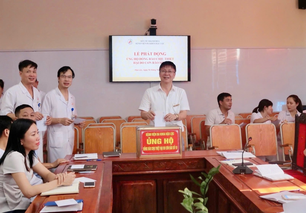 Bệnh viện Đa khoa Hậu Lộc phát động quyên góp ủng hộ đồng bào vùng bão lũ