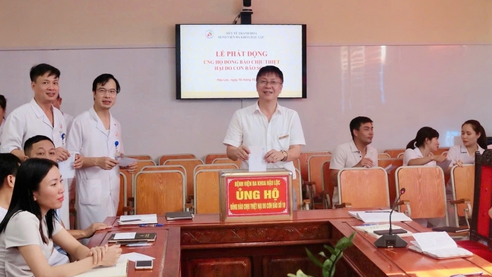 Bệnh viện Đa khoa Hậu Lộc phát động quyên góp ủng hộ đồng bào vùng bão lũ