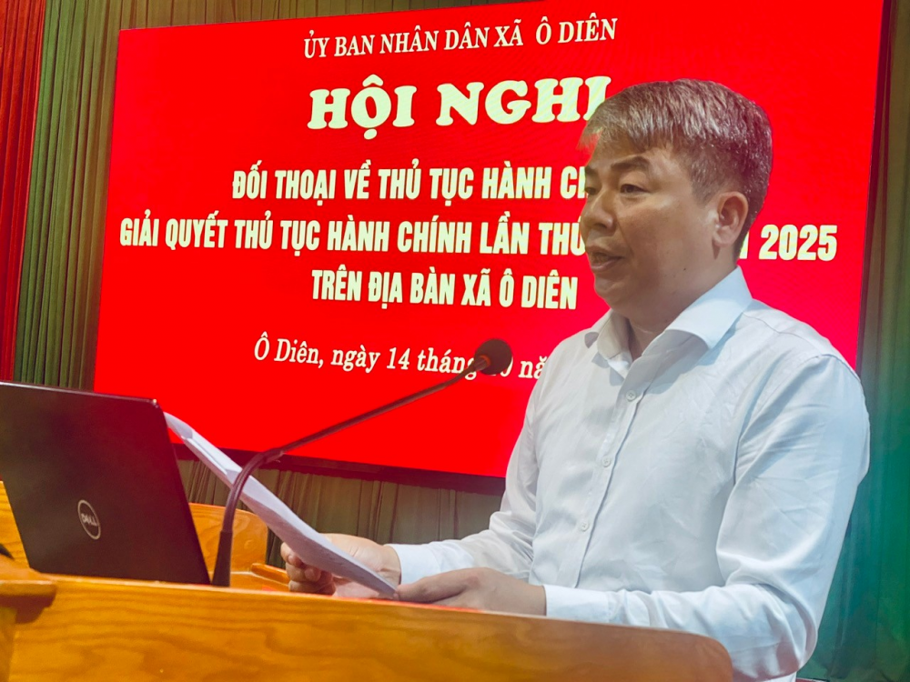 Chỉ số phục vụ người dân, doanh nghiệp của xã Ô Diên tăng vượt bậc