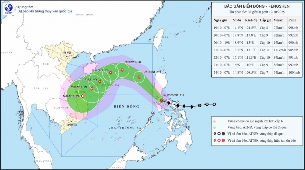 Đêm nay bão Fengshen vào biển Đông, miền Bắc nước ta đón không khí lạnh đầu mùa