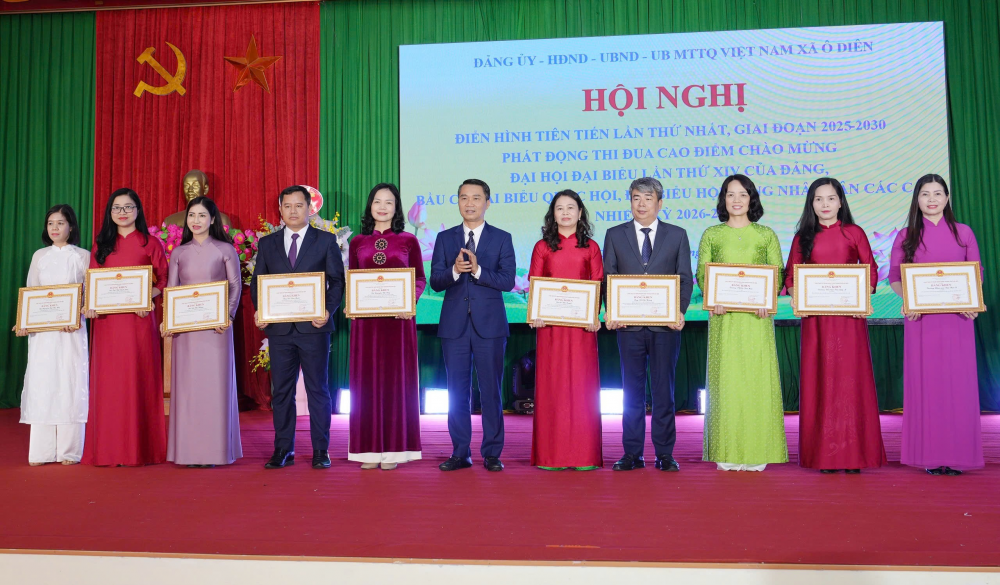 Xã Ô Diên: Hăng say thi đua lập thành tích mừng Đại hội XIV của Đảng