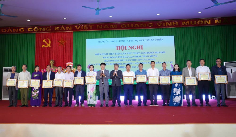 Xã Ô Diên: Hăng say thi đua lập thành tích mừng Đại hội XIV của Đảng