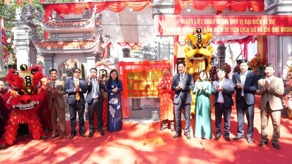 Xã Dương Hoà: Khánh thành, gắn biển công trình tôn tạo di tích Võ chỉ Quế Dương