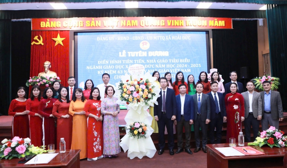 Xã Hoài Đức tuyên dương điển hình tiên tiến, nhà giáo tiêu biểu