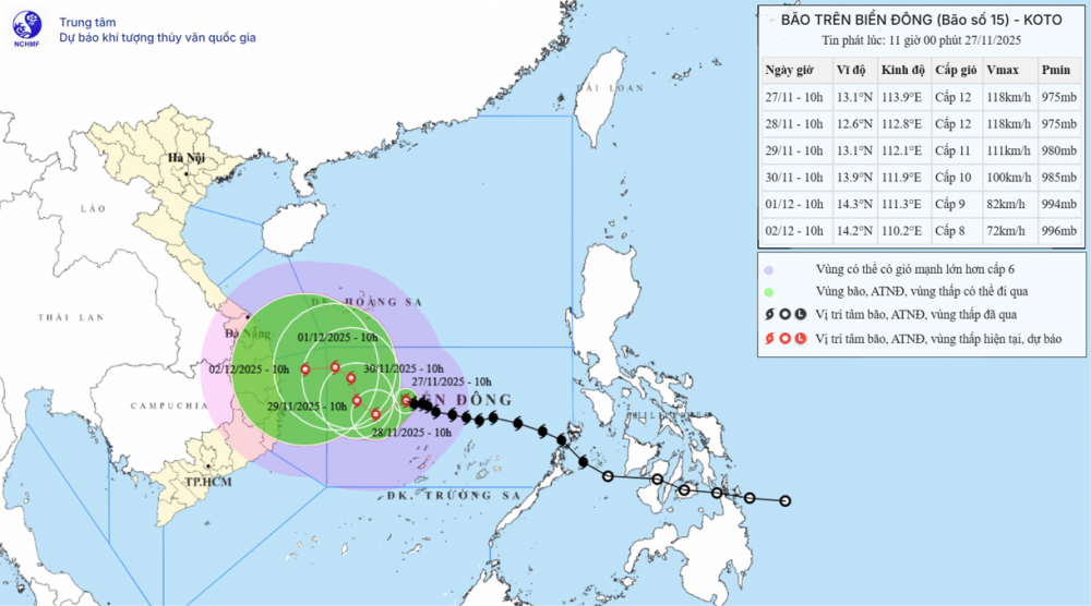 Điểm bất thường của cơn bão số 15 đang hướng về đất liền nước ta