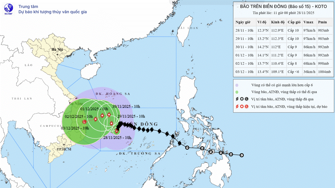 Bão số 15 đi dích dắc, suy yếu thành vùng áp thấp trước khi đổ bộ vào đất liền