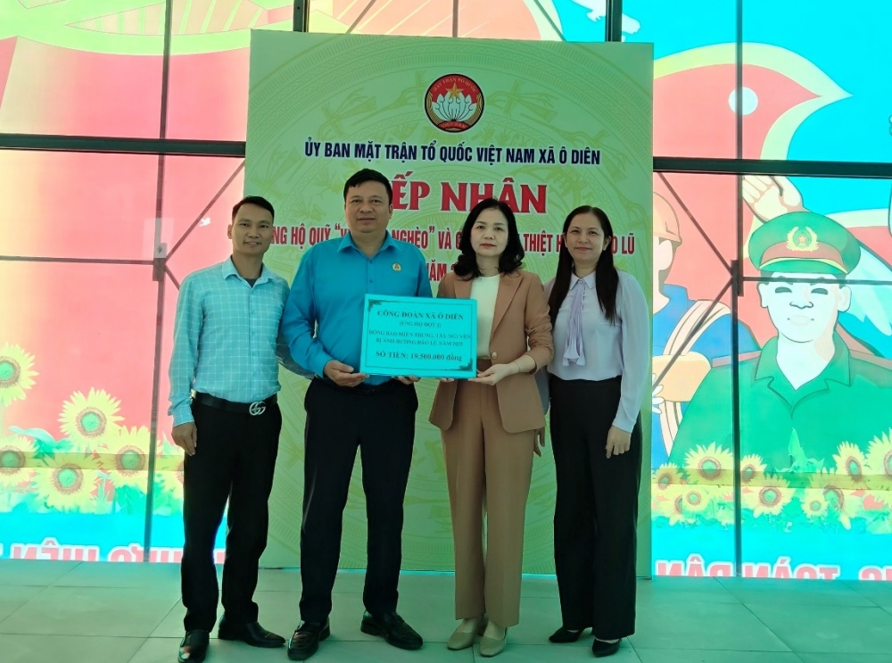 Cán bộ, Nhân dân xã Ô Diên lan tỏa nghĩa tình đến với đồng bào miền Trung