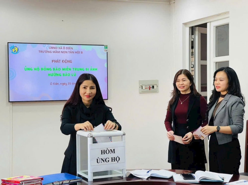 Cán bộ, Nhân dân xã Ô Diên lan tỏa nghĩa tình đến với đồng bào miền Trung