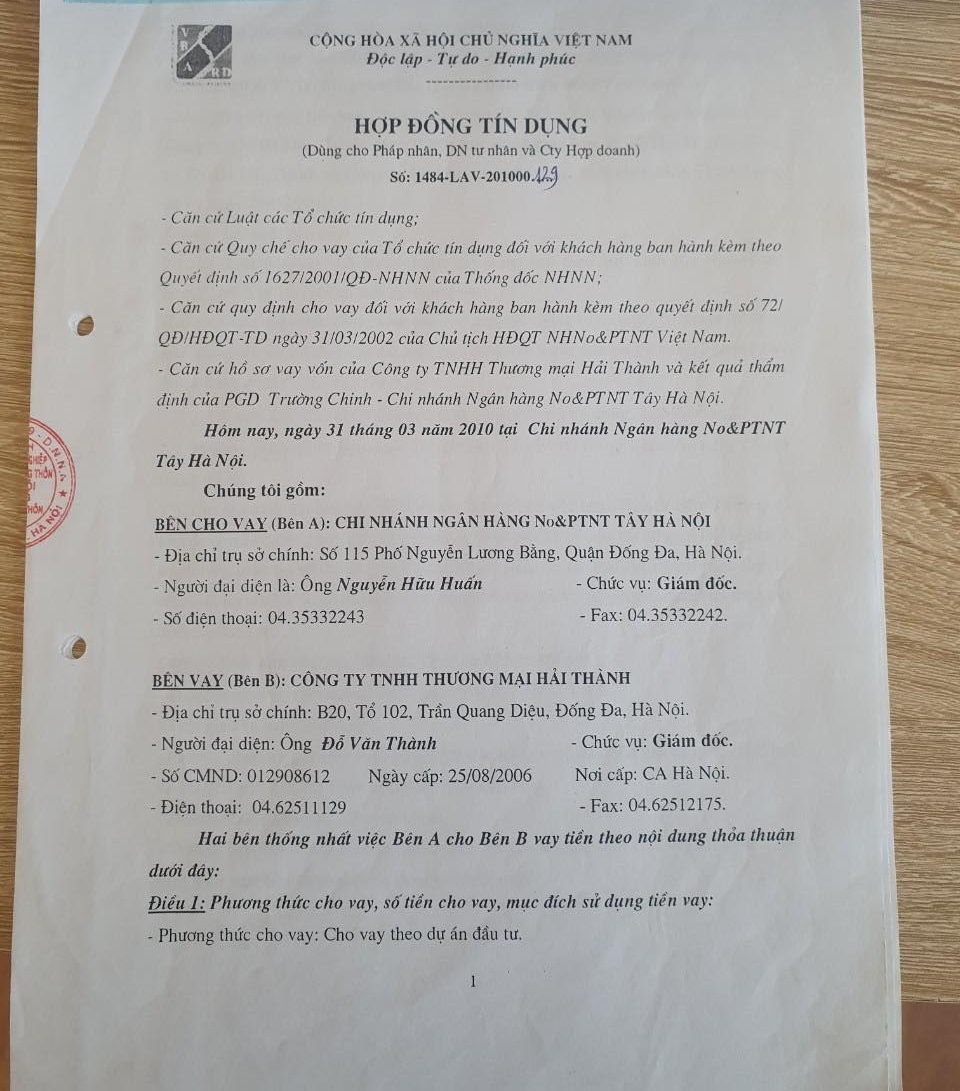 Agribank “khốn đốn” thu hồi khoản vay hàng tỷ đồng của Công ty Hải Thành