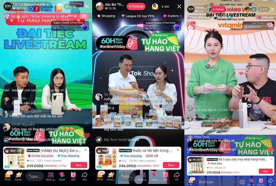 Hơn 900 phiên livestream bán hàng tại sự kiện Online Friday 2024