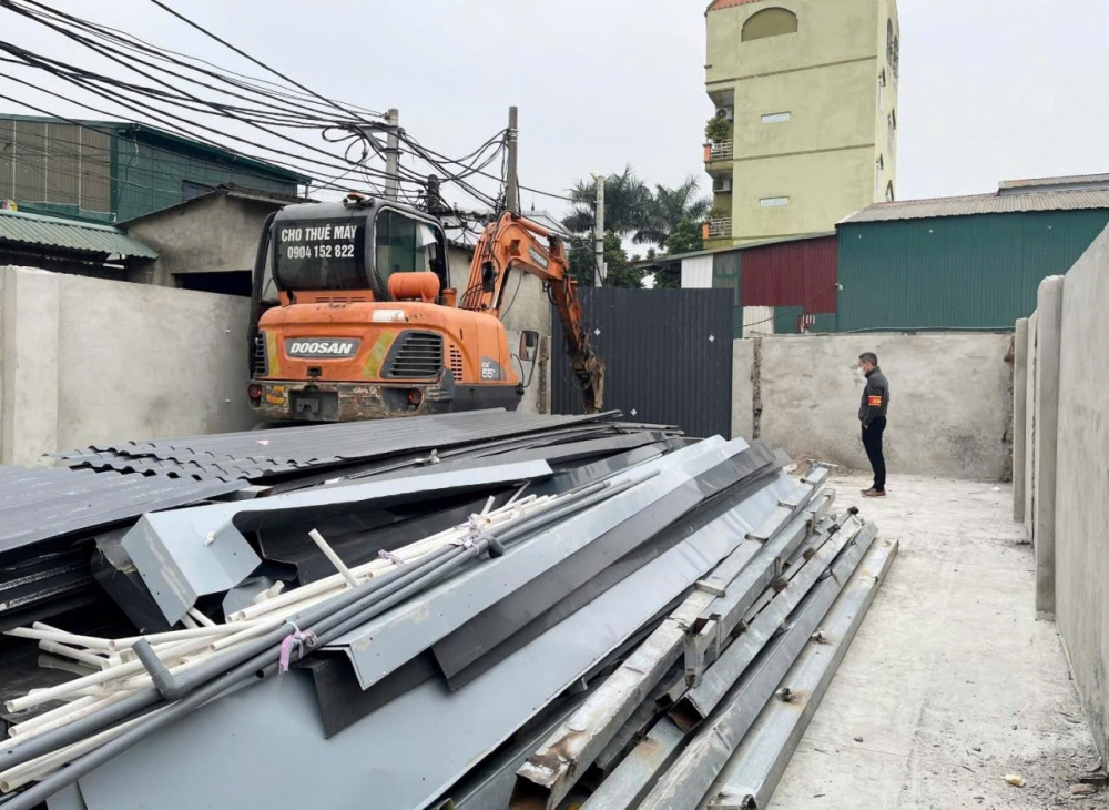 Chính quyền Hoài Đức mạnh tay xử lý các công trình xây dựng trên đất nông nghiệp