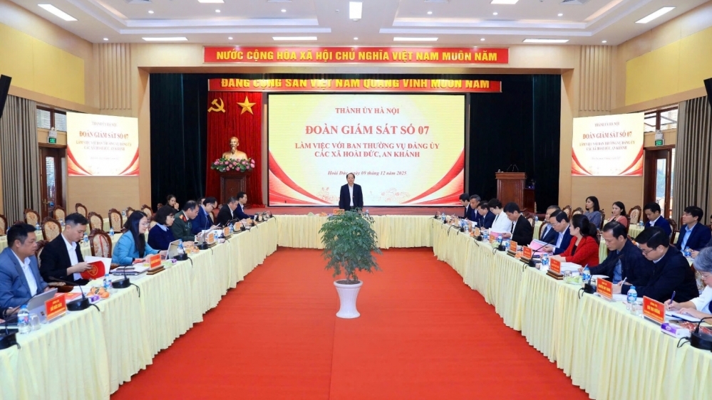 Đoàn giám sát số 07 của Ban Thường vụ Thành ủy Hà Nội làm việc với xã Hoài Đức, An Khánh