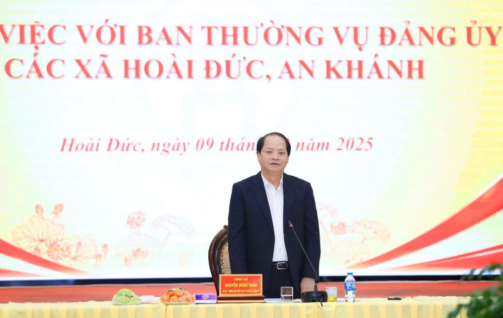 Đoàn giám sát số 07 của Ban Thường vụ Thành ủy Hà Nội làm việc với xã Hoài Đức, An Khánh Đoàn giám sát số 07 của Ban Thường vụ Thành ủy Hà Nội làm việc với xã Hoài Đức, An Khánh