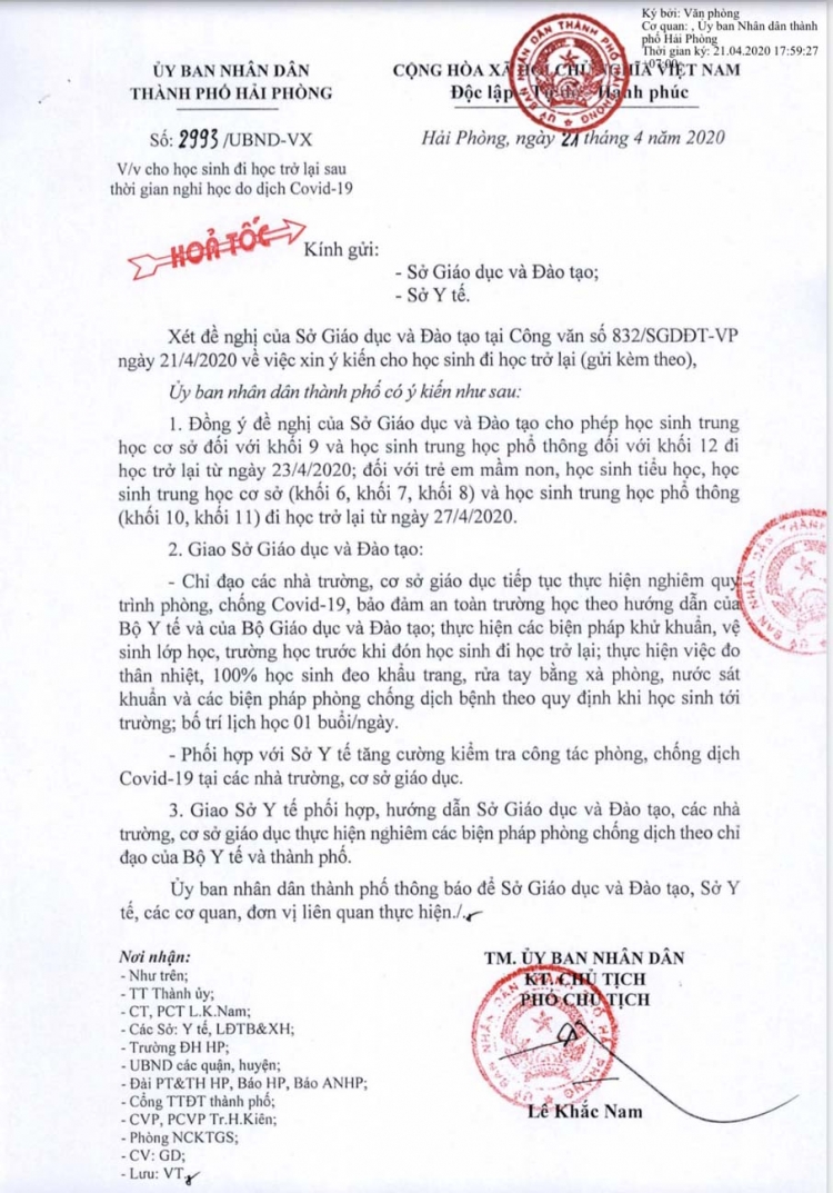 hoc sinh hai phong di hoc tro lai tu 234