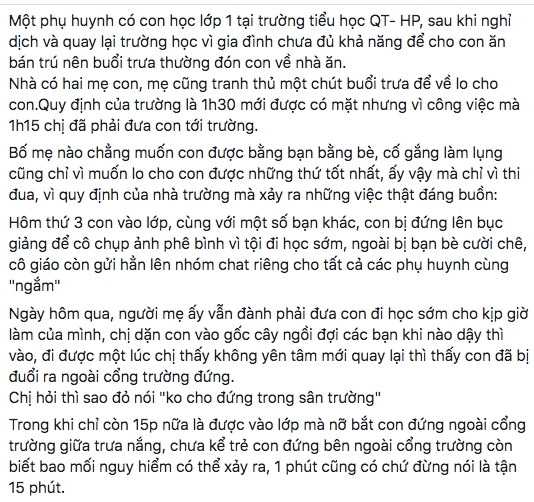 vu be gai di hoc som 15 phut bi phe binh dung nang ngoai cong truong phong gddt hai phong yeu cau tuong trinh