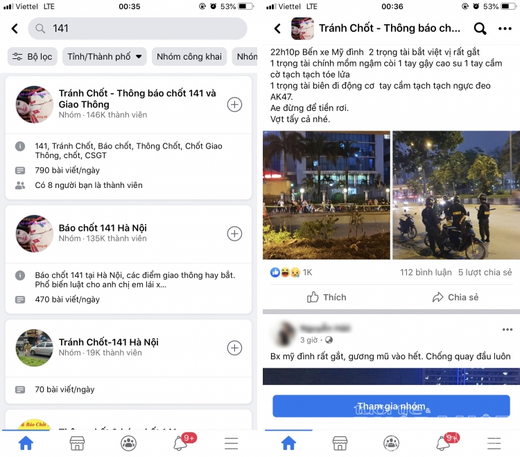Hội nhóm "báo chốt" CSGT ngập tràn mạng xã hội