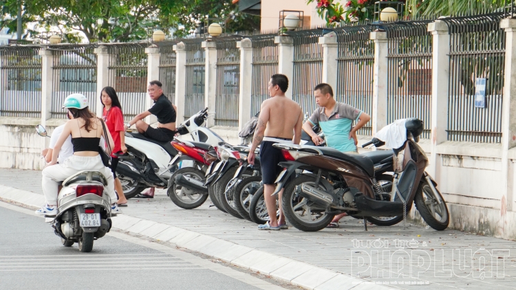 Dân Hà Nội tắm cùng chó cưng ở Hồ Tây dan ha noi tam cung cho cung o ho tay