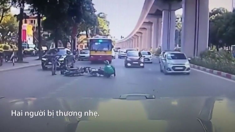 Né chốt 141, nam thanh niên chạy ngược chiều gây tai nạn ở Hà Nội