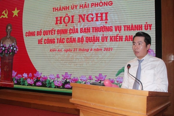 Ông Lê Toàn Khánh, tân Phó bí thư Quận ủy Kiến An. Ảnh: Cổng thông tin điện tử Hải Phòng