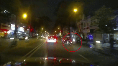 Chó thả rông băng qua đường, suýt gây tai nạn chết người tại TP HCM