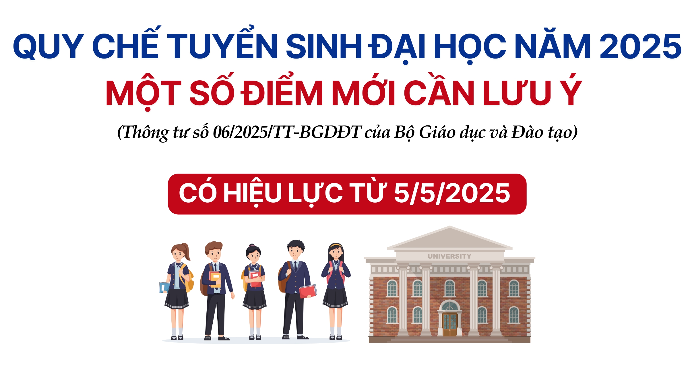 Một số điểm cần lưu ý trong quy chế tuyển sinh đại học 2025