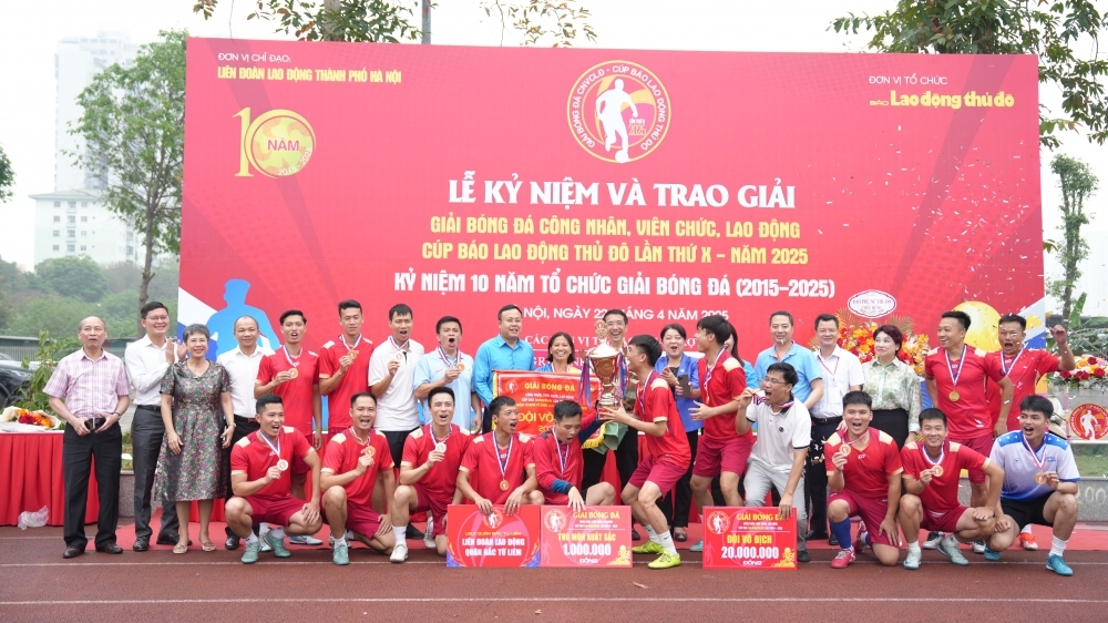 LĐLĐ quận Bắc Từ Liêm vô địch Giải bóng đá cúp Báo Lao động Thủ đô năm 2025
