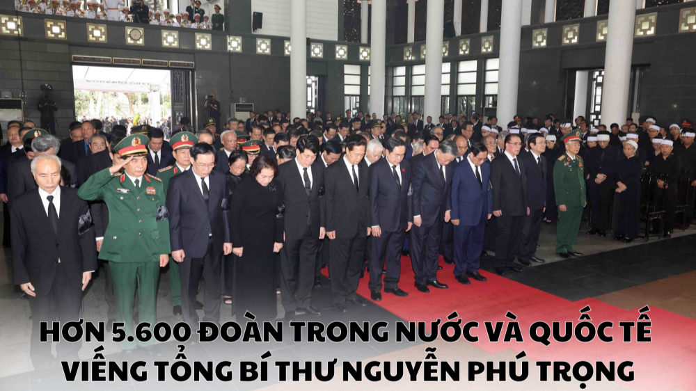 Hơn 5.600 đoàn trong nước, quốc tế viếng Tổng Bí thư Nguyễn Phú Trọng