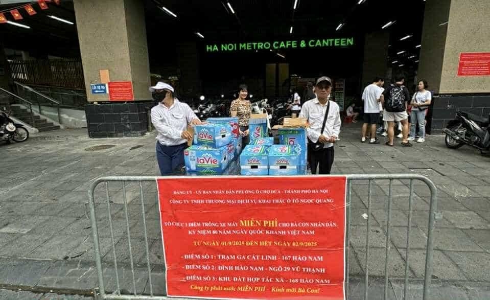 Triển khai thêm điểm trông xe miễn phí tại ga Cát Linh phục vụ Nhân dân ngày Quốc khánh