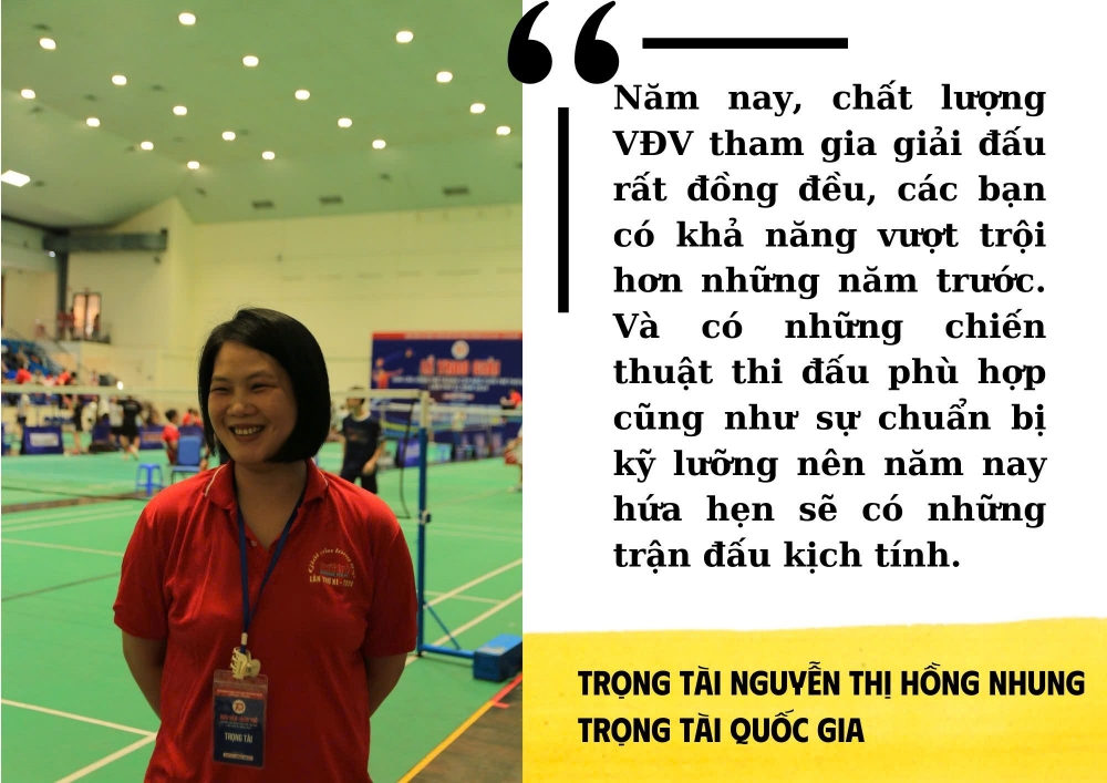 Bầu không khí sôi động trong ngày thi đấu đầu tiên Giải Cầu lông trẻ tranh cúp Báo Tuổi trẻ Thủ đô