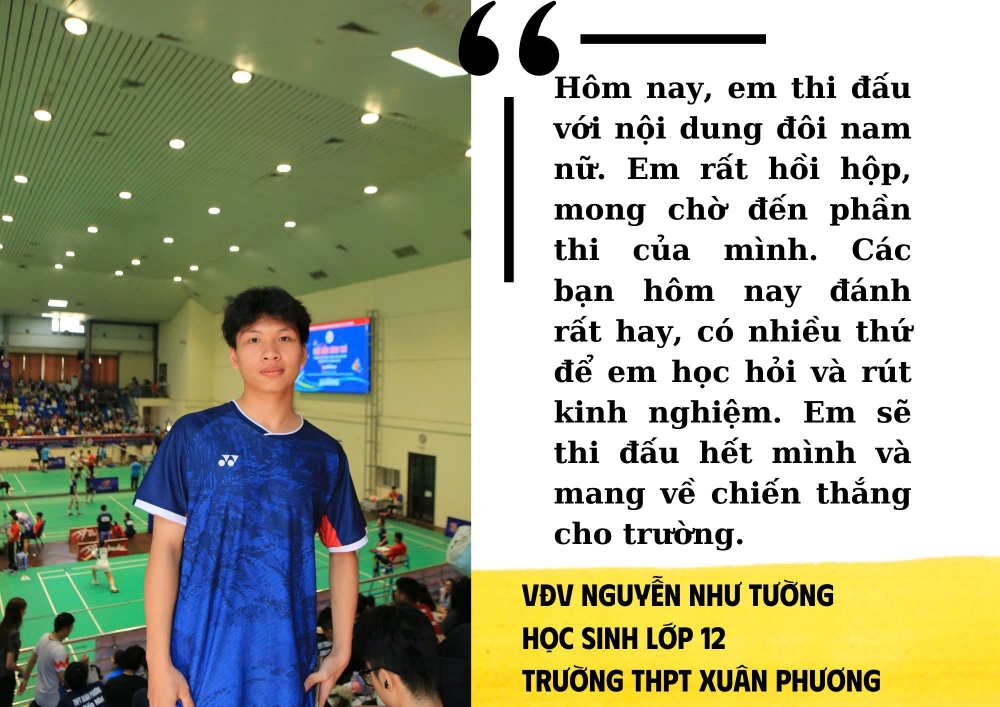 Bầu không khí sôi động trong ngày thi đấu đầu tiên Giải Cầu lông trẻ tranh cúp Báo Tuổi trẻ Thủ đô