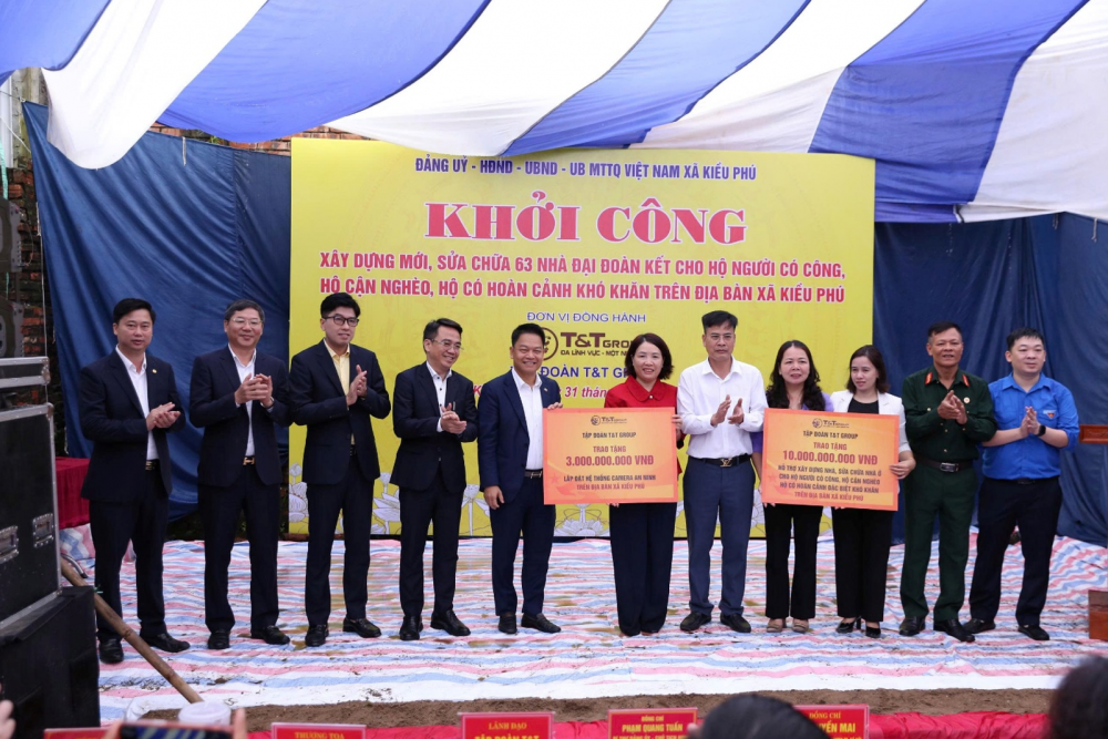 Tập đoàn T&T Group tài trợ 13 tỷ đồng cho xã Kiều Phú (Hà Nội) để xây dựng nhà Đại đoàn kết và hệ thống camera an ninh Tập đoàn T&T Group tài trợ 13 tỷ đồng cho xã Kiều Phú (Hà Nội) để xây dựng nhà Đại đoàn kết và hệ thống camera an ninh