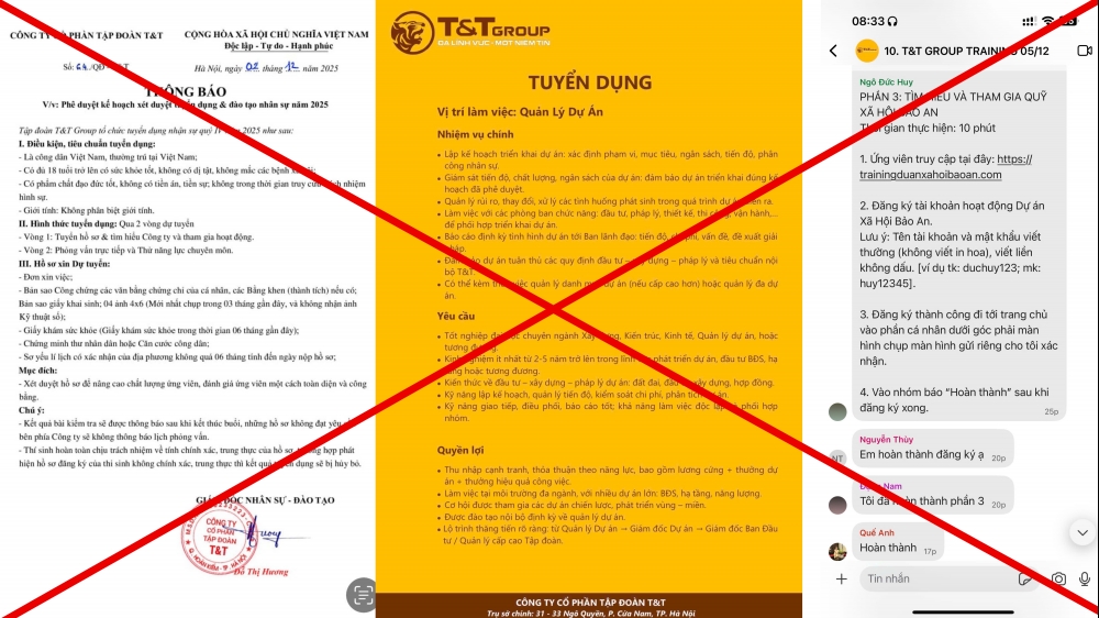 canh giac truoc chieu tro gia mao tuyen dung tt group tren mang xa hoi de lua dao