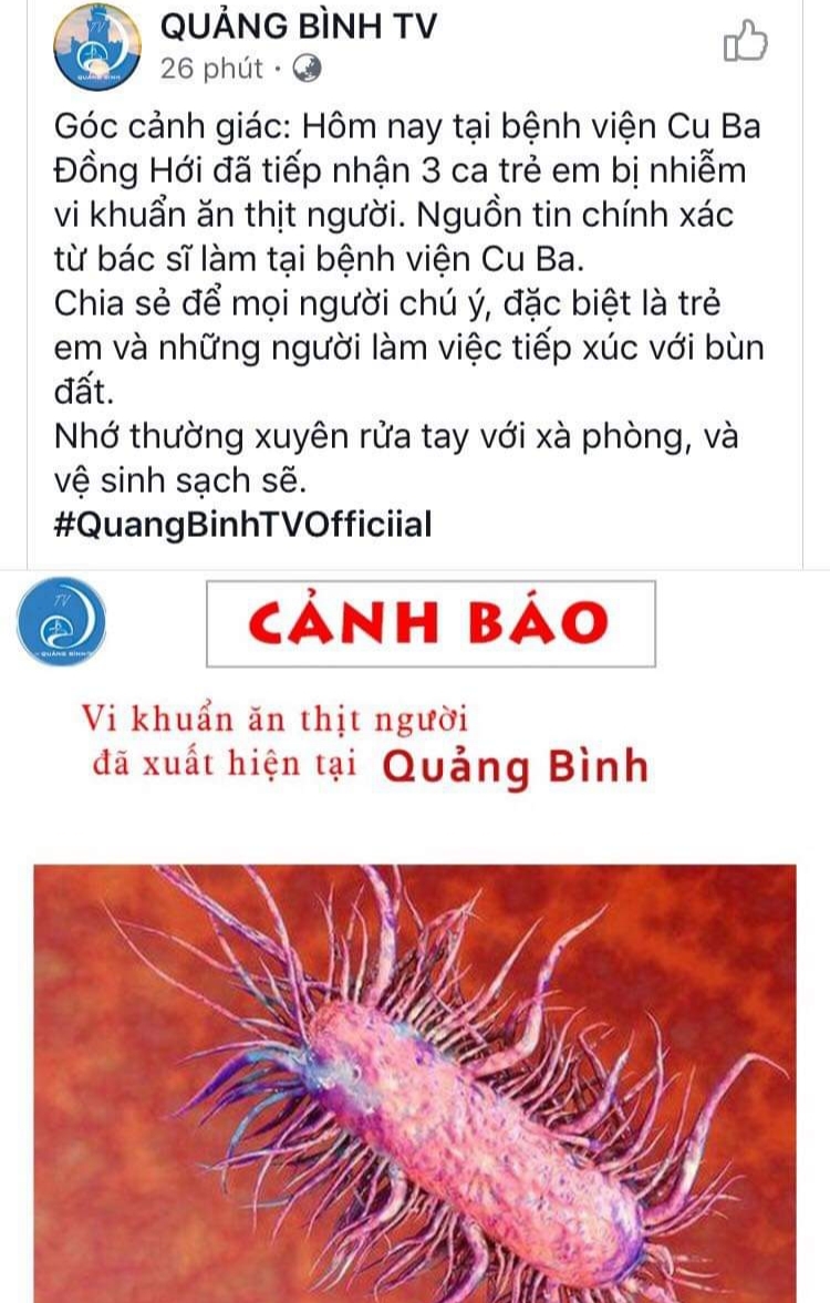 "Vi khuẩn ăn thịt người" xuất hiện ở Quảng Bình là tin đồn thất thiệt