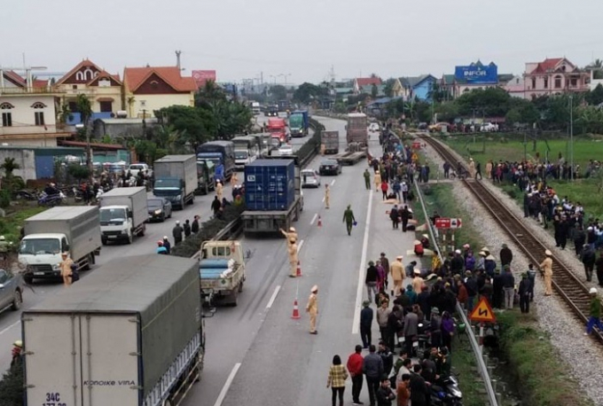 Hiện trường vụ tai nạn.