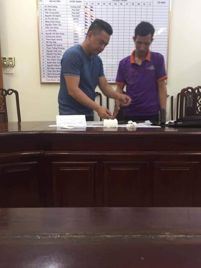 Tài xế chiếc xe taxi Vic tại cơ quan công an.