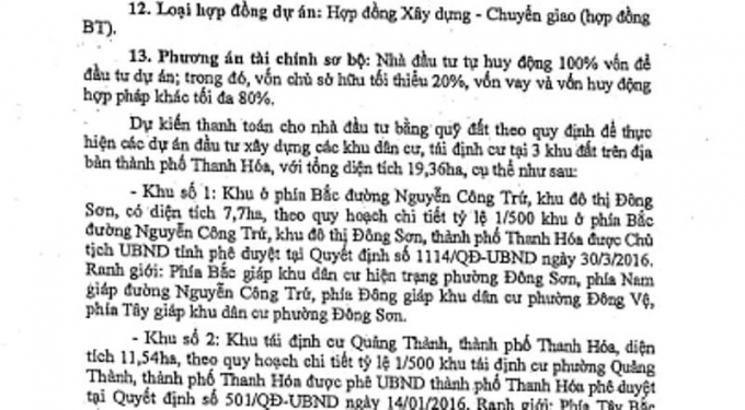 Nhà đầu tư làm 455m đường xong, sẽ được đổi lấy 3 khu đất với diện tích hơn 19ha.