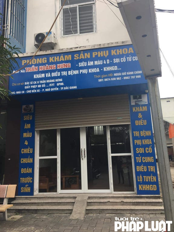 Phòng khám tư của Bs. Trần Hoàng Hưng, Sở Y tế tỉnh Bắc Giang đã xác nhận phòng khám này chưa được cấp phép hoạt động.