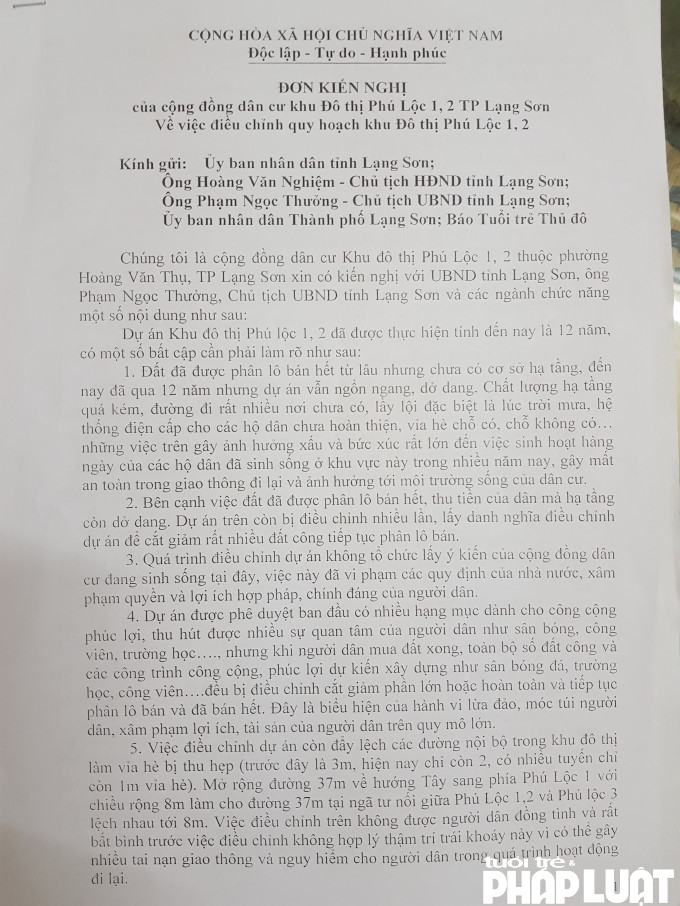 Người dân đặt nghi vấn khi thay đổi quy hoạch tại KĐT Phú Lộc I và II của UBND tỉnh Lạng Sơn có