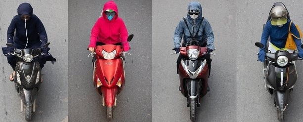 bo anh goc chup nguoi di xe may tu tren cao dot nong cong dong mang