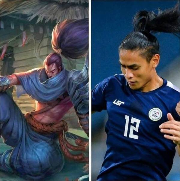 Cầu thủ số 12 của đội Philippines được so sánh như Yasuo nhờ kiểu tóc đặc trưng. Yasuo là nhân vật nổi tiếng trong game Liên minh huyền thoại, thường bị coi là nhân tố tạo nên các trận thua