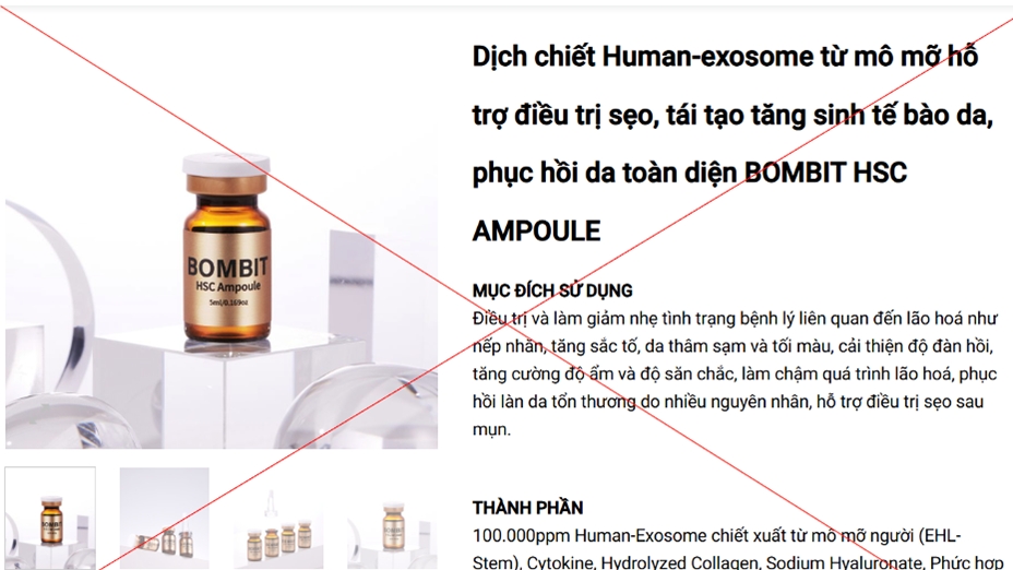 TP HCM: Nhiều cơ sở quảng cáo trái phép sản phẩm công nghệ tế bào gốc
