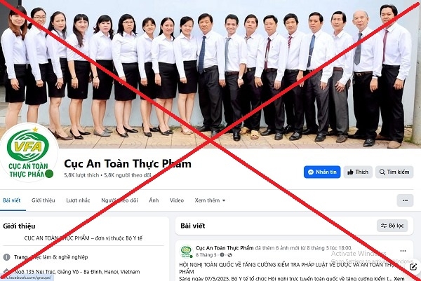 Fanpage giả mạo Cục An toàn thực phẩm.