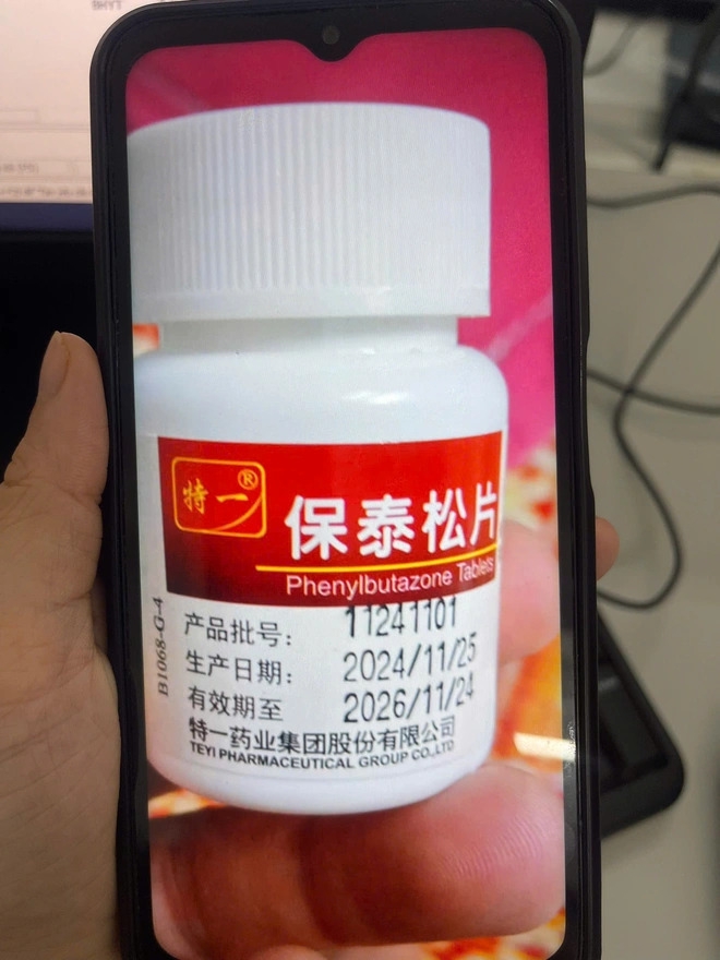 Sản phẩm có chứa Phenylbutazone được rao bán trên mạng