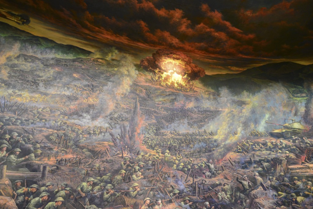 Trường đoạn 4 bức tranh Panorama tái hiện toàn cảnh chiến dịch Điện Biên Phủ tại Bảo tàng Chiến thắng Điện Biên Phủ (TP Điện Biên Phủ, tỉnh Điện Biên)